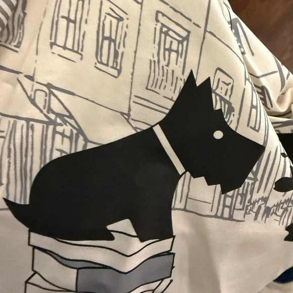 RADLEY LONDON Cream and Black Cityscape Print Folding Umbrella Scottie dog - Picture 7 of 8